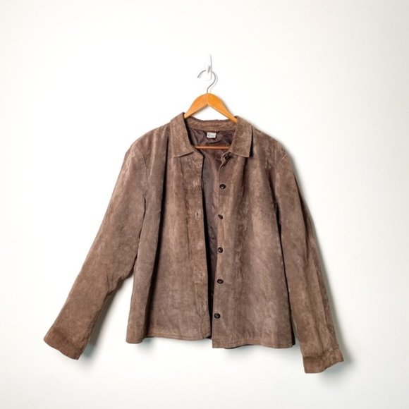 Vintage Parisian Genuine Suede Button Up Shacket - Picture 4 of 7